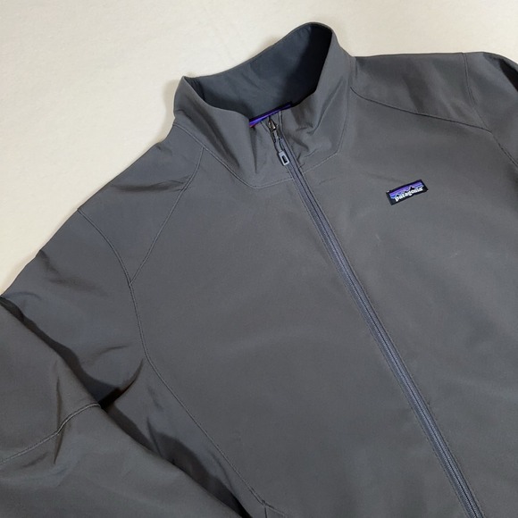 Patagonia Jacket Mens XXL Gray Adze Full Zip Soft Shell Windbreaker Logo New